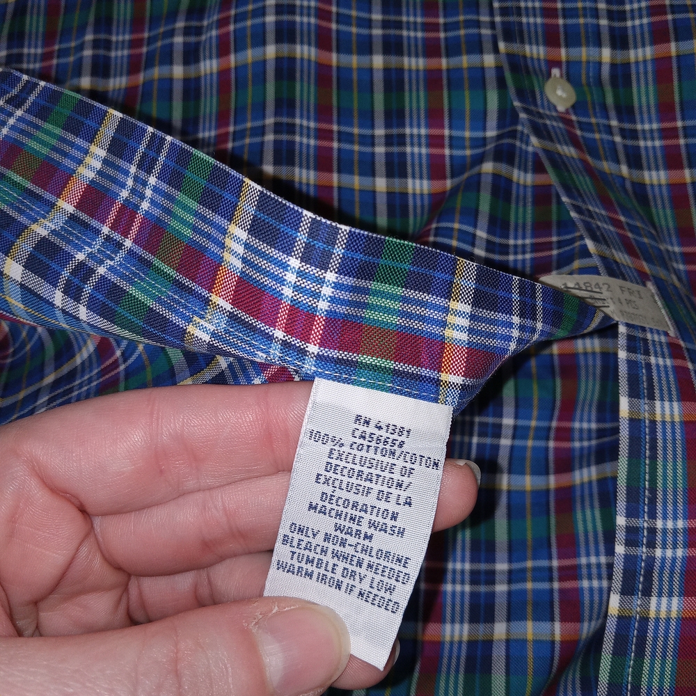 Ralph Lauren Shirt Mens 2XLT Blue Plaid Classic Fit Button Down Cotton Preppy - Picture 14 of 15